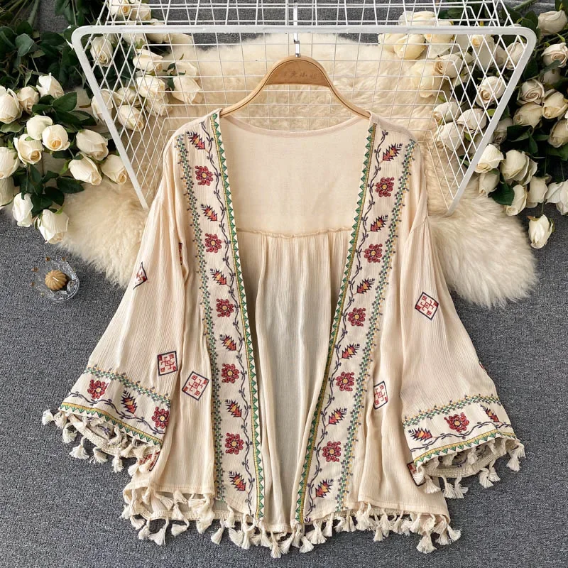 Embroidery On Shirt - Летняя женская рубашка в богемном праздничном