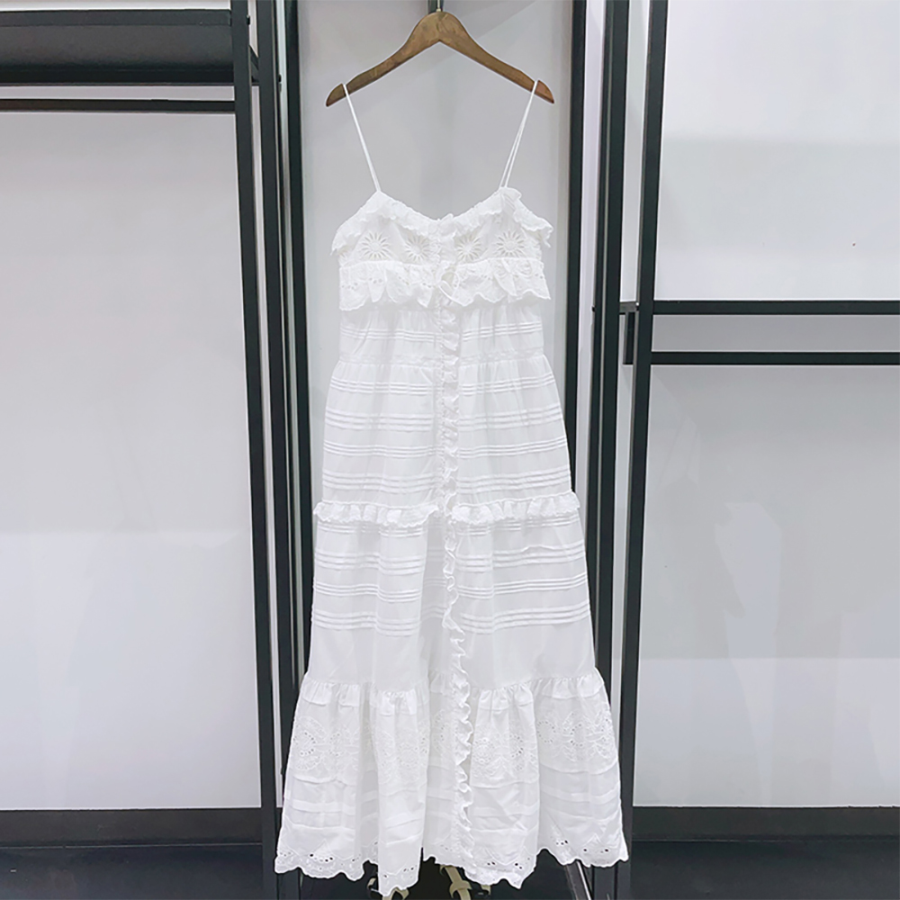 Embroidery Eyelet - Летнее женское платье макси 2026 из