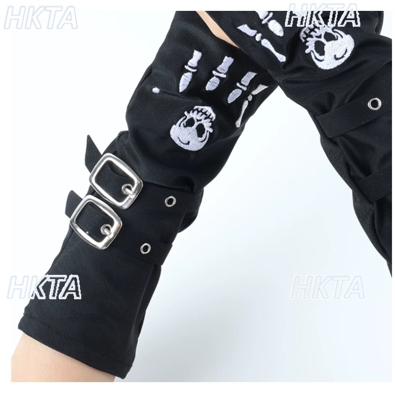 Embroidery Gothic - Темные панк-нарукавники для Хэллоуина, субкультура Y2K,