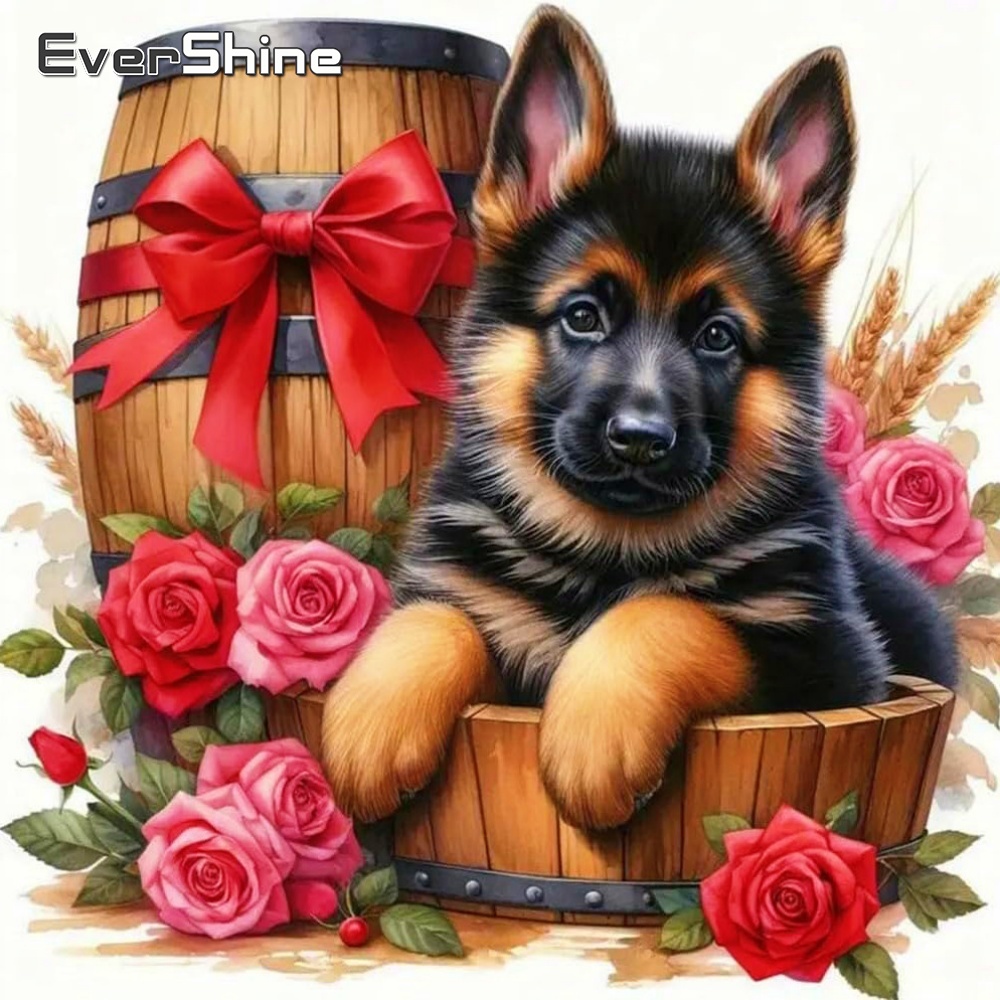 Embroidery X Pattern - Алмазная мозаика Evershine с изображением собаки,