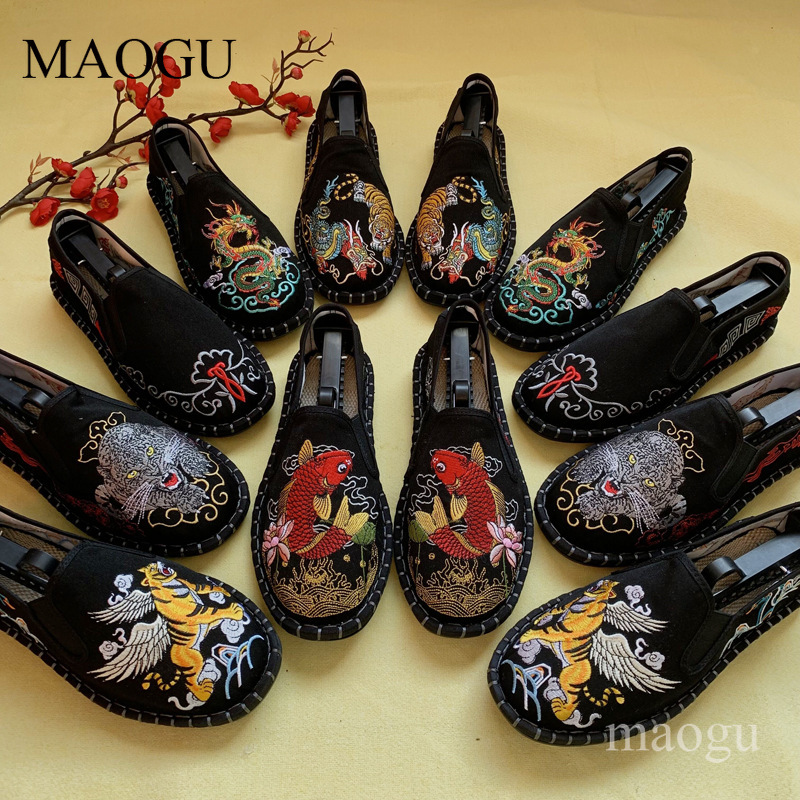 Embroidery Pattern - Унисекс-лоферы в китайском стиле с вышивкой,