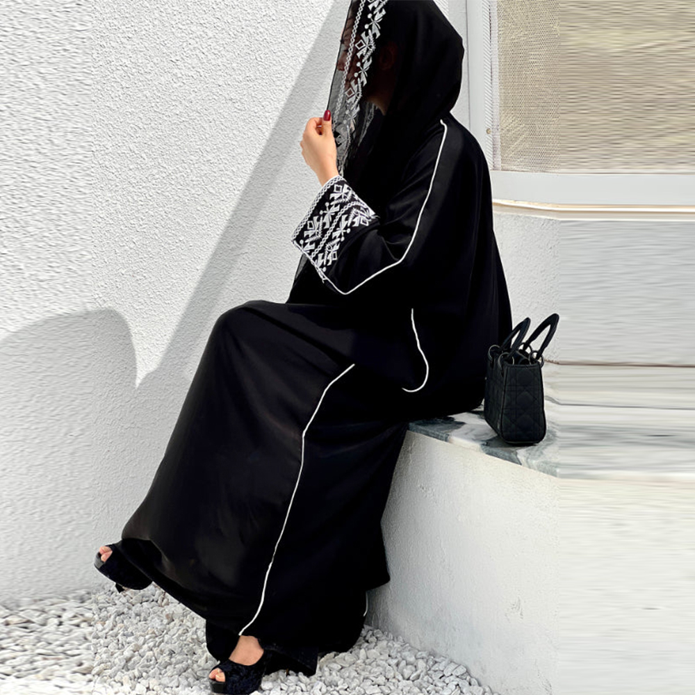 Embroidery Arabic - Модное классическое вышитое платье-хиджаб Абая, пальто-кимоно,