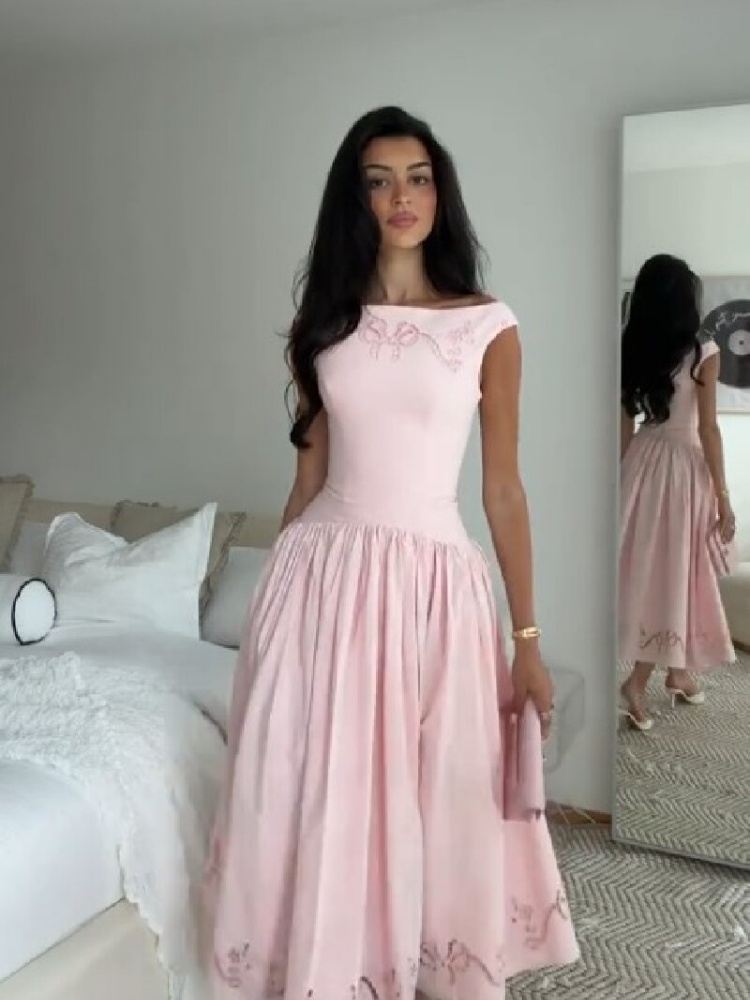 Элегантное белое платье миди с – обзор и цена Embroidery Eyelet