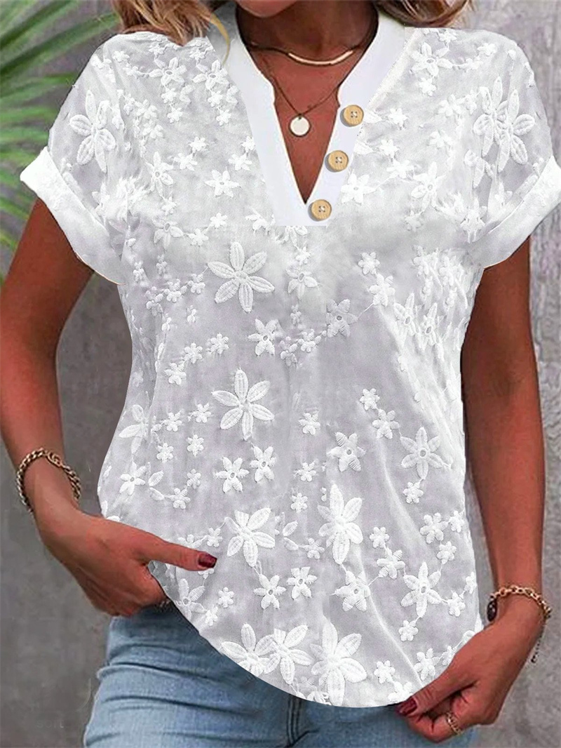 Летняя женская белая блузка с  – обзор и цена Embroidery On Shirt