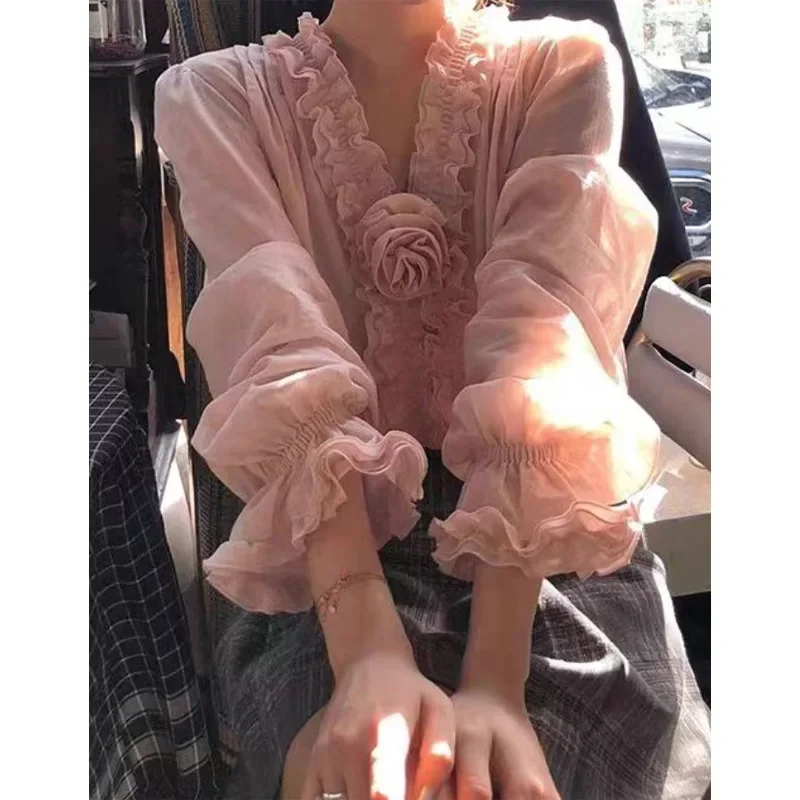 Женская рубашка с длинным рука – обзор и цена Embroidery Rose