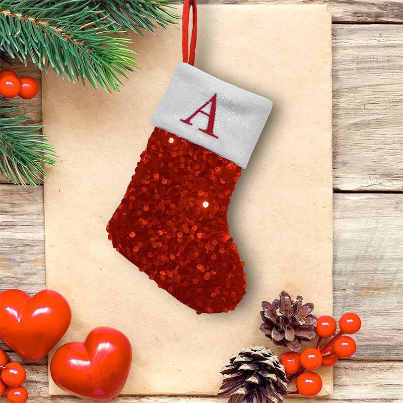 Красный рождественский чулок с – обзор и цена Embroidery Xmas Stocking