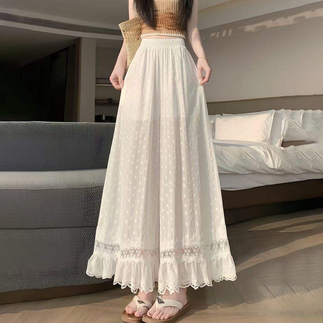 Женские белые эластичные брюки – обзор и цена Embroidery Eyelet