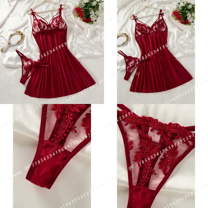 Винно-красная женская ночная с – обзор и цена Embroidery Style