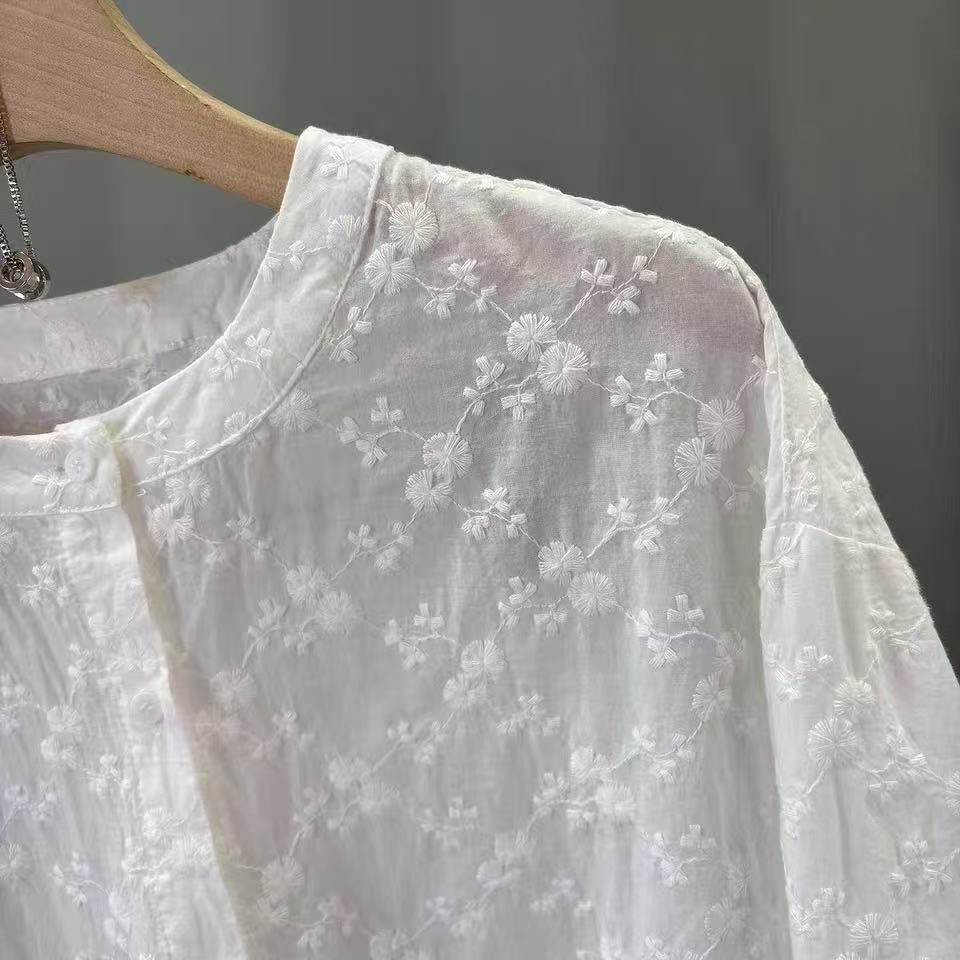 Женская блузка с кружевной выш – обзор и цена Embroidery Eyelet