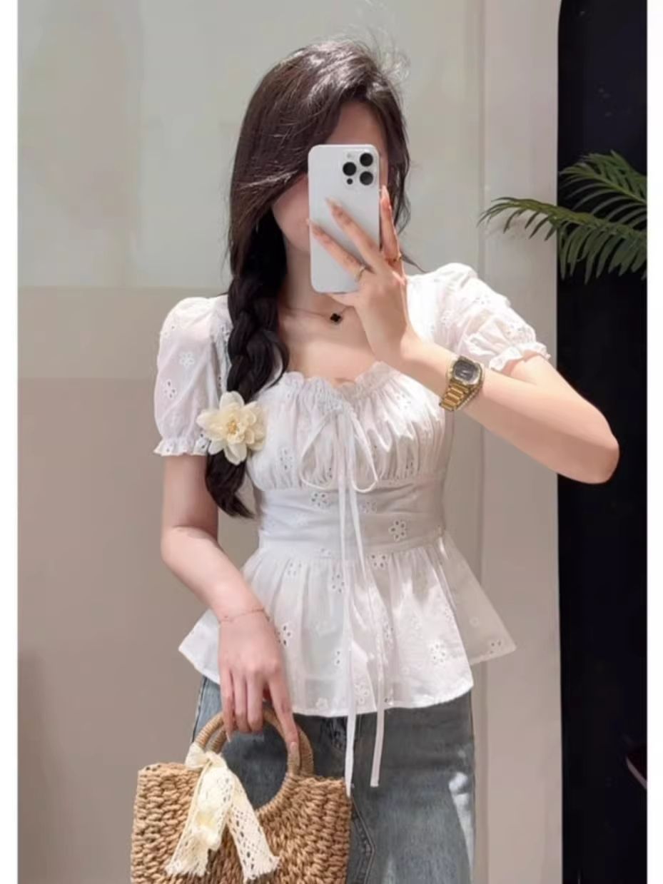 Белая блузка в стиле коттеджко – обзор и цена Embroidery Eyelet