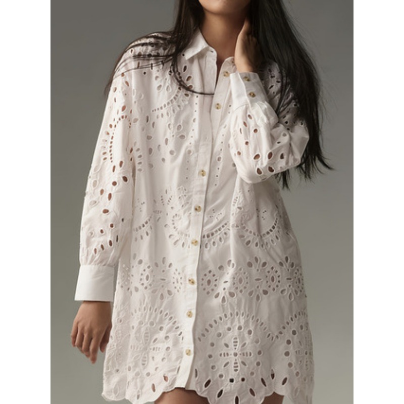 Женское платье-рубашка с вышив – обзор и цена Embroidery Eyelet