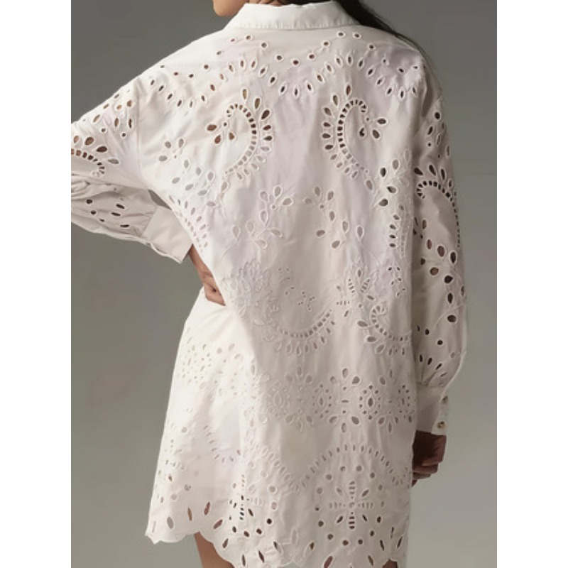 Женское платье-рубашка с вышив – обзор и цена Embroidery Eyelet