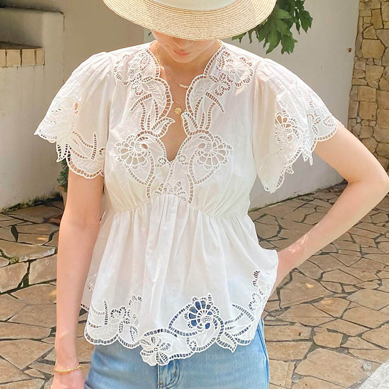 Женская летняя блузка во франц – обзор и цена Embroidery Eyelet
