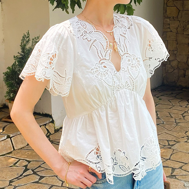 Женская летняя блузка во франц – обзор и цена Embroidery Eyelet