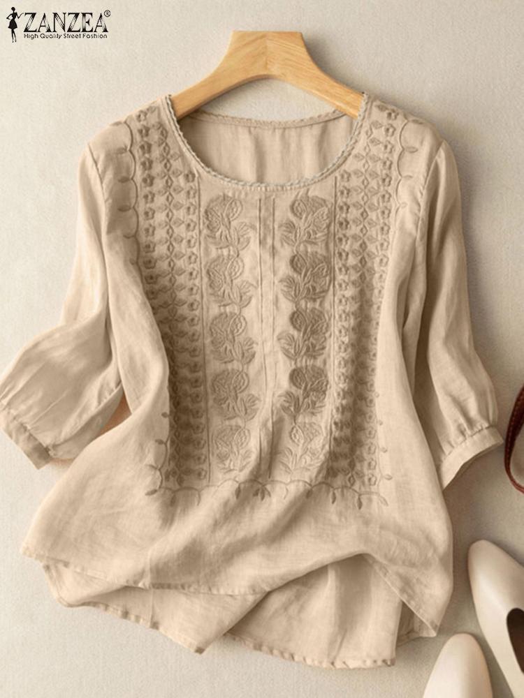 ZANZEA элегантные женские блуз – обзор и цена Embroidery On Shirt