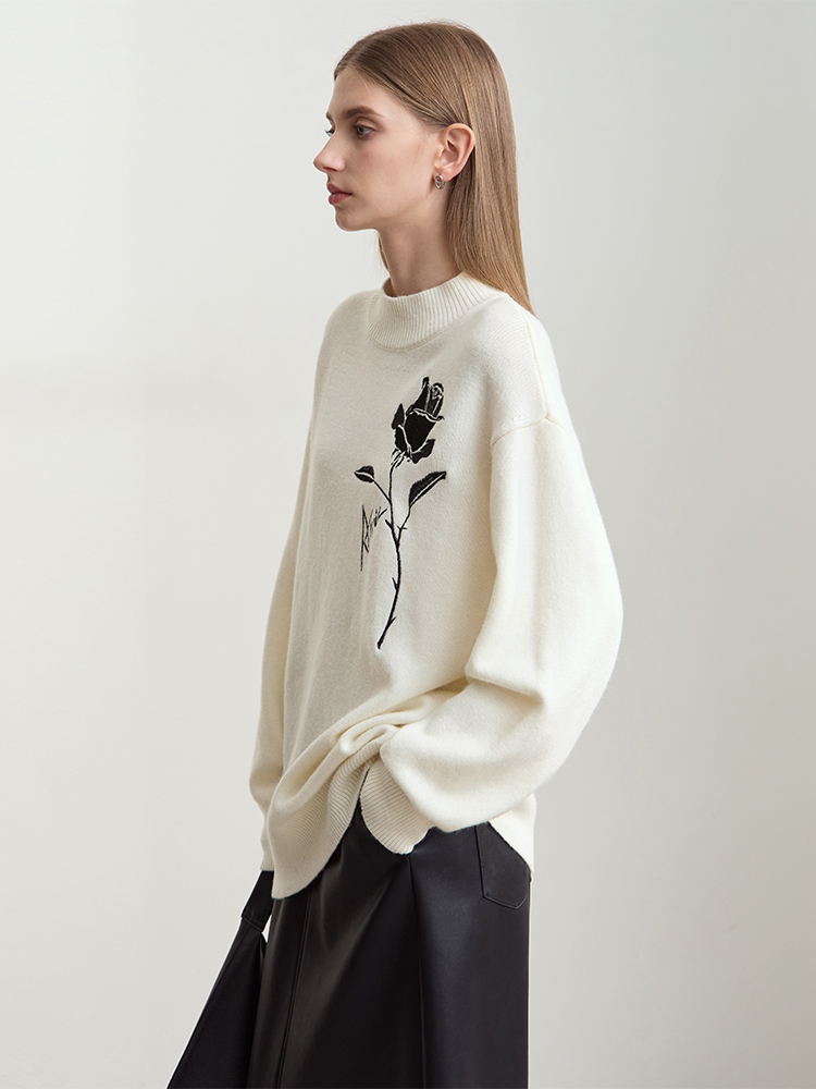 Свитер Amii для женщин на осен – обзор и цена Embroidery Rose